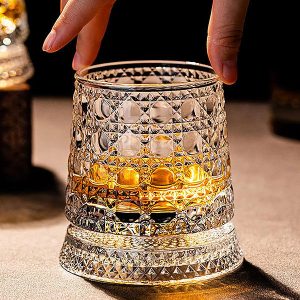 Vaso giratorio de cristal para whisky | GLASORA
